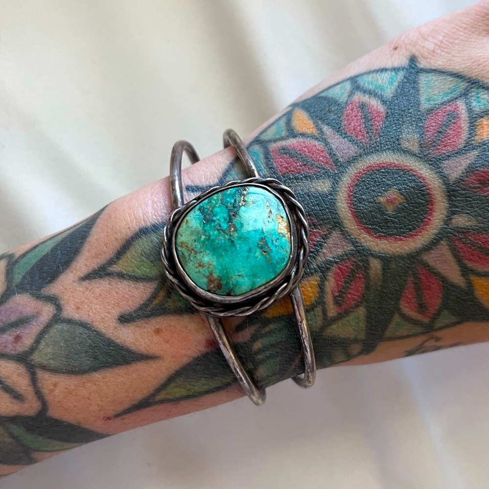 Sterling silver and turquoise cuff